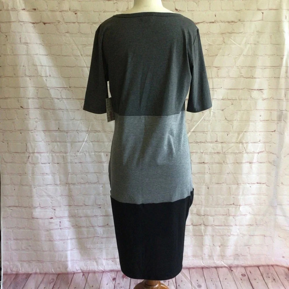 LuLaRoe Julia Black and Gray Striped Dress NWT - Size Medium - Picture 5 of 9